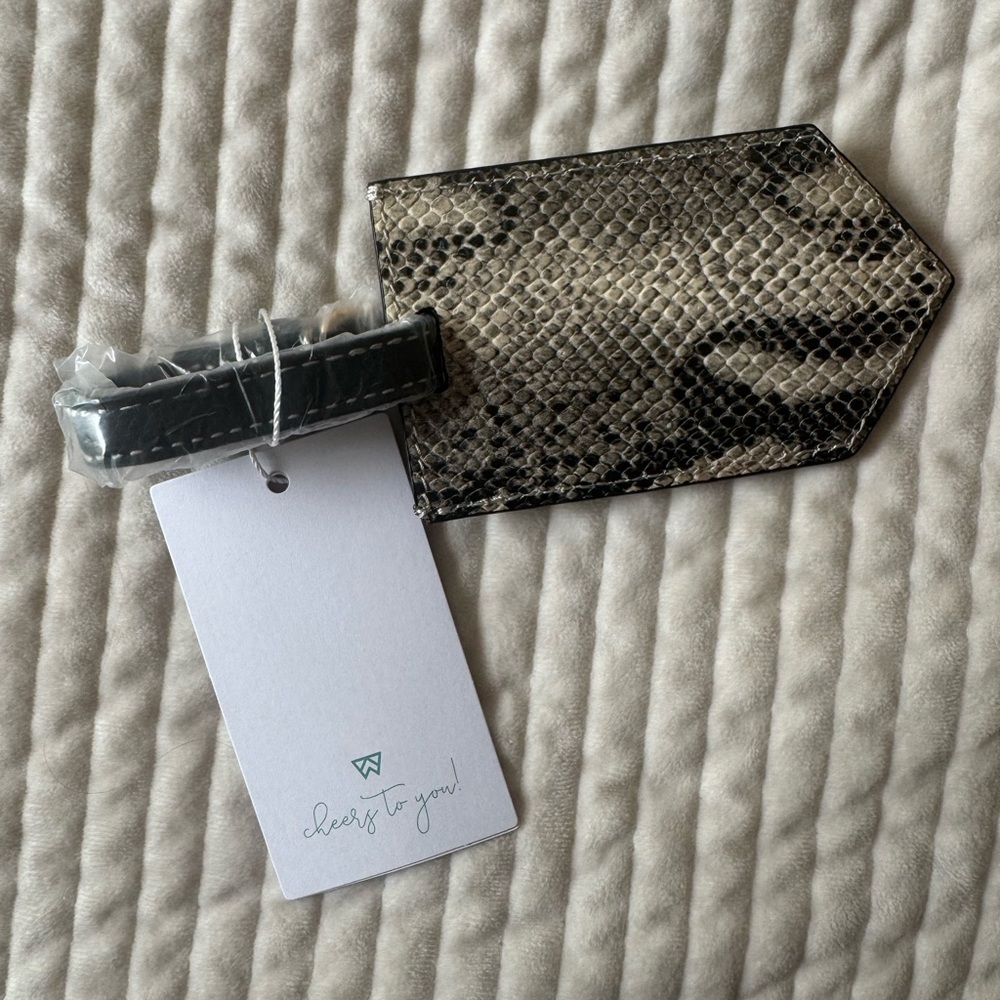 Faux Snakeskin Luggage Tag